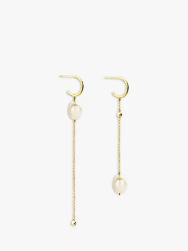 DPT Antwerp Baroque Pearl Long Drop Earrings, Gold - Gold - Female