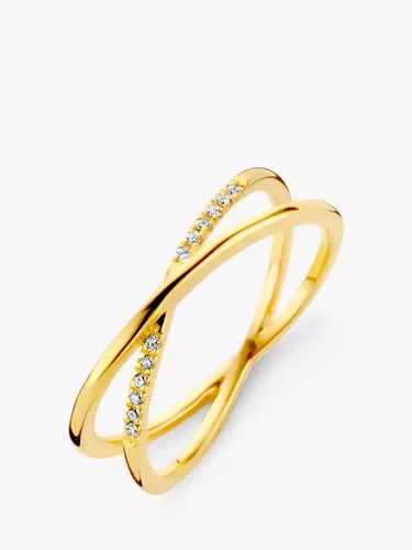 DPT Antwerp Diamond Crossover Ring, Gold - Gold - Female - Size: N