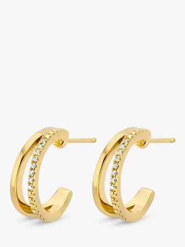 DPT Antwerp Diamond Double Hoop Earrings - Gold - Female