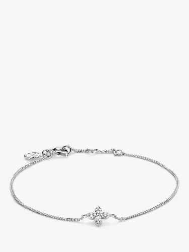 DPT Antwerp Floral Diamond Bracelet, Silver - Silver - Female