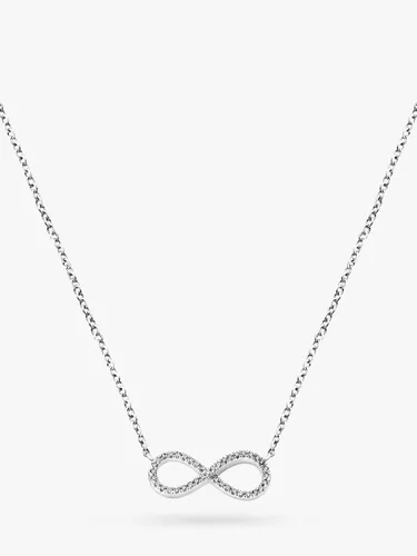 DPT Antwerp Infinity Diamond Pendant Necklace, Silver - Silver - Female