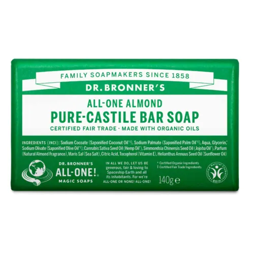 Dr Bronner's 3-in-1 Almond Pure Castile Bar Soap