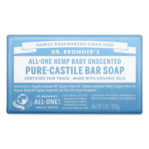 Dr Bronner's 3-in-1 Baby Unscented Pure-Castile Bar Soap