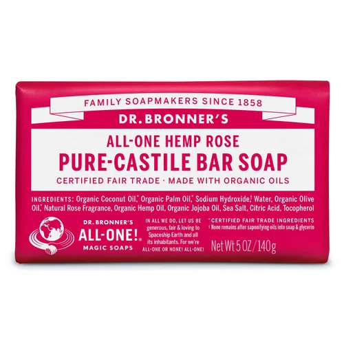 Dr Bronner's 3-in-1 Rose Pure Castile Bar Soap
