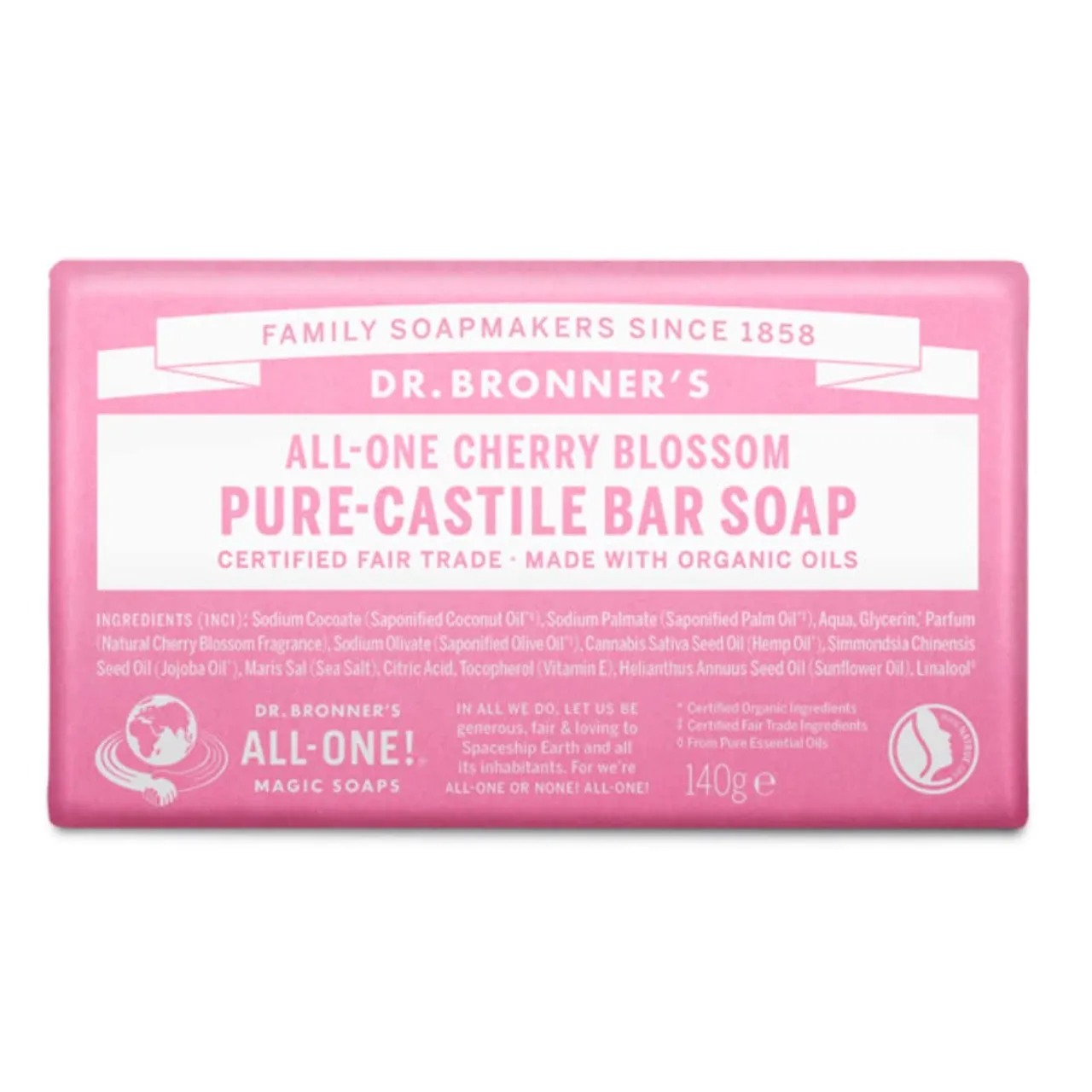 Dr Bronner's Cherry Blossom Pure-Castile Bar Soap