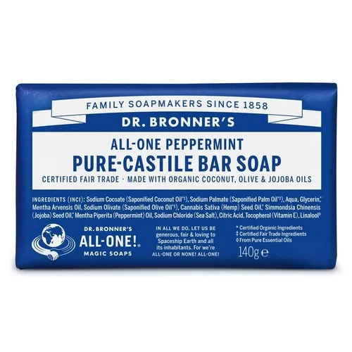 Dr. Bronner's Peppermint Pure-Castile Bar Soap 140g