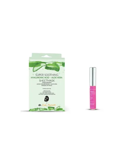 Dr. Eve_Ryouth Unisex Hyaluronic acid Aloe Vera sheet Mask + Vitamin E Peppermint Lip Plumps 8ml - NA - One Size