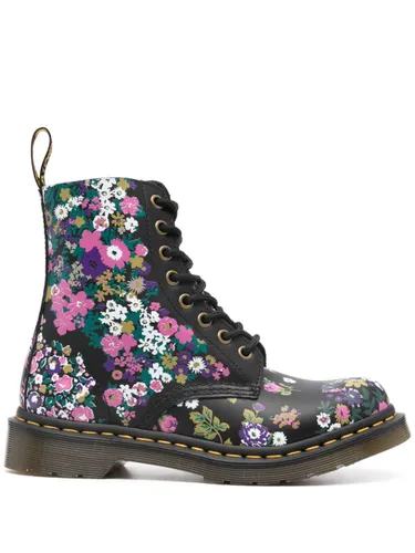 Dr. Martens 1460 floral-print leather boots - Black