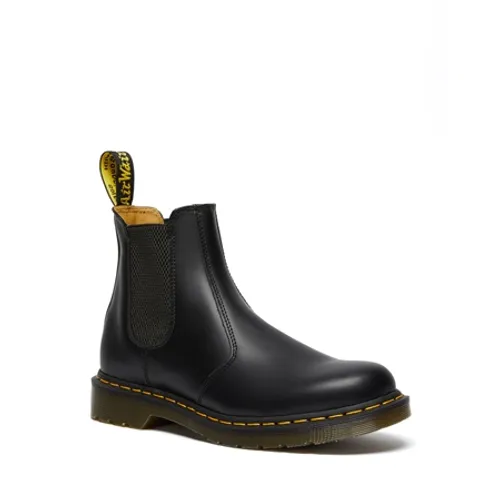 Dr Martens 2976 Smooth Yellow Stitch Boots - Black - UK 7 (EU 41)