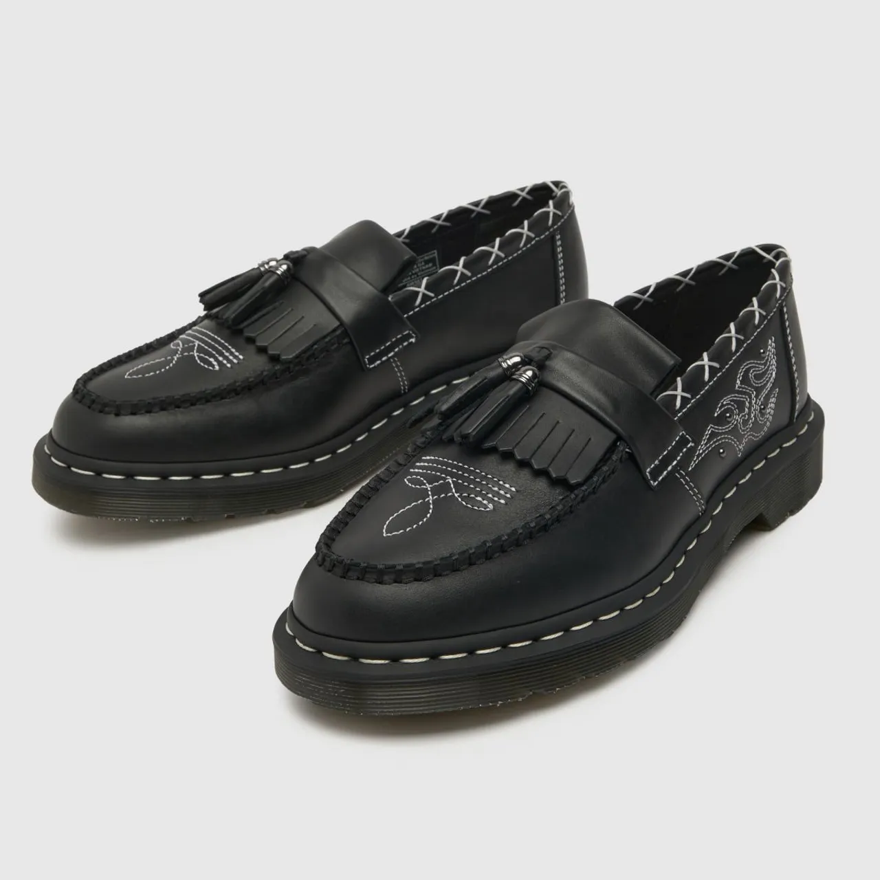 Dr Martens Adrian Gothic Flat Shoes In Black