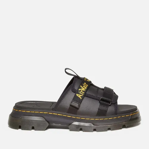 Dr. Martens Ayce II Leather and Webbing Slide Sandals - UK