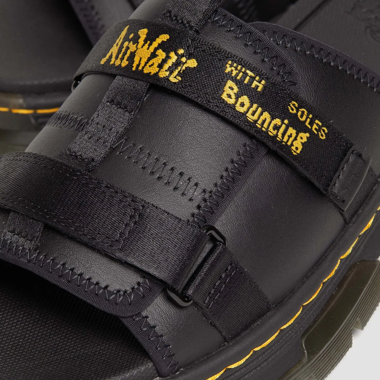 Dr. Martens Ayce II Leather and Webbing Slide Sandals - UK