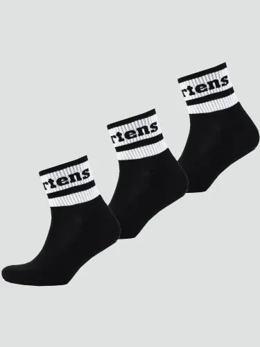 Dr Martens Black Athletic Logo Organic Cotton Blend 3 Pack Socks
