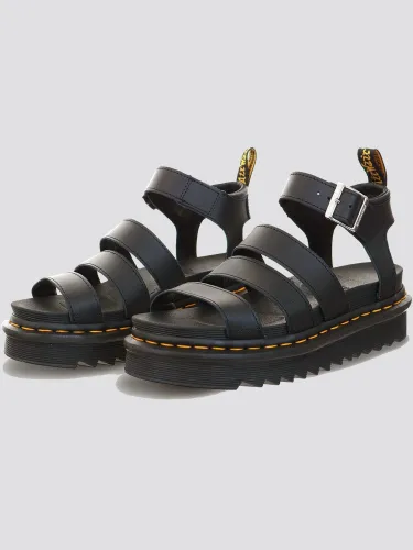 Dr Martens Black Blaire Hydro Leather Strap Sandals