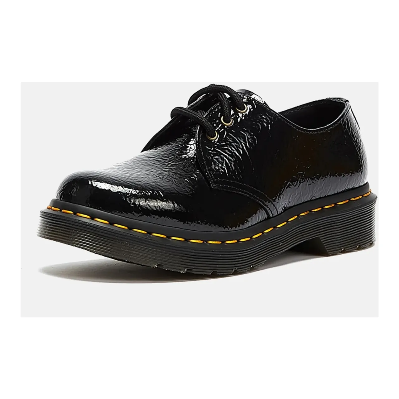 Dr. Martens , Black Distressed Patent Flat Shoes ,Black female, Sizes: