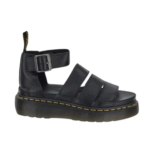 Dr. Martens , Black Grained Leather Platform Sandal ,Black female, Sizes: