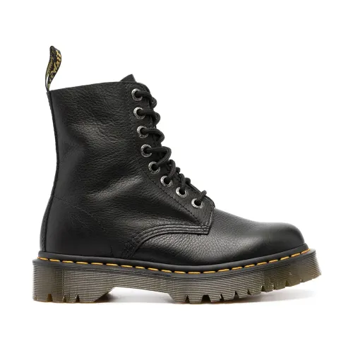 Dr. Martens , Black Lace-Up Leather Boots ,Black male, Sizes: