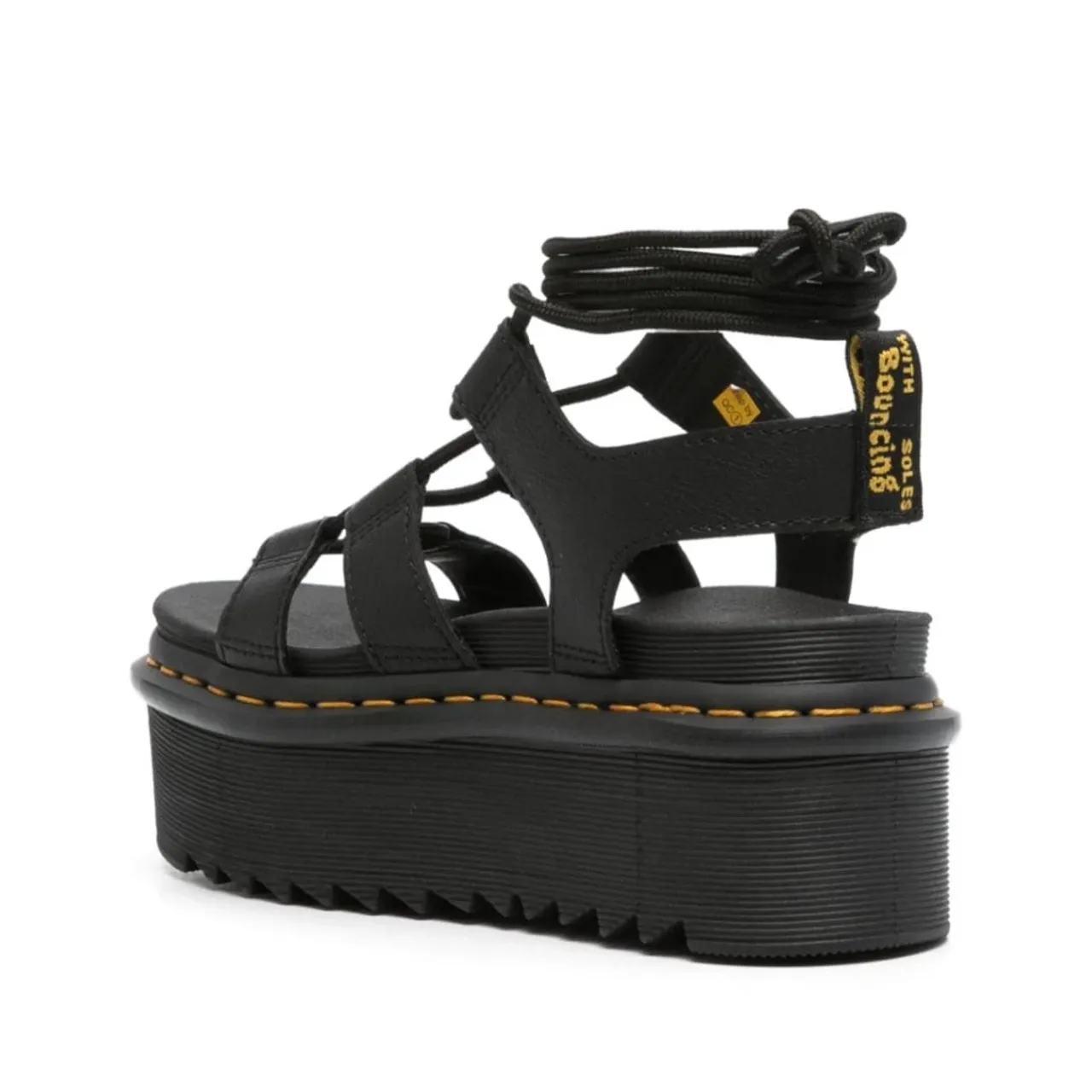 Dr. Martens , Black Leather Gladiator Sandals ,Black female, Sizes: