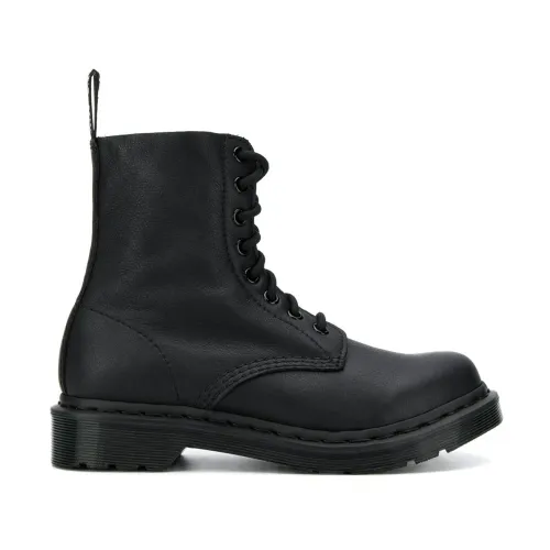 Dr. Martens , Black Leather Lace-Up Boots ,Black female, Sizes: