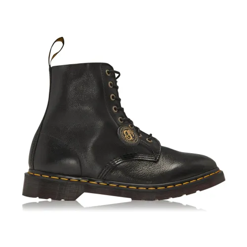 Dr. Martens , Black Leather Lace-up Boots ,Black male, Sizes: