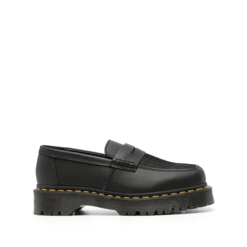 Dr. Martens , Black Leather Loafers with 3.5cm Heel ,Black female, Sizes: