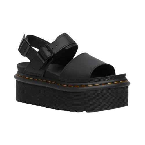 Dr. Martens , Black Leather Platform Sandals ,Black female, Sizes: