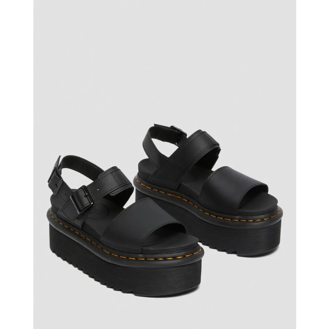 Dr. Martens , Black Leather Platform Sandals ,Black female, Sizes: