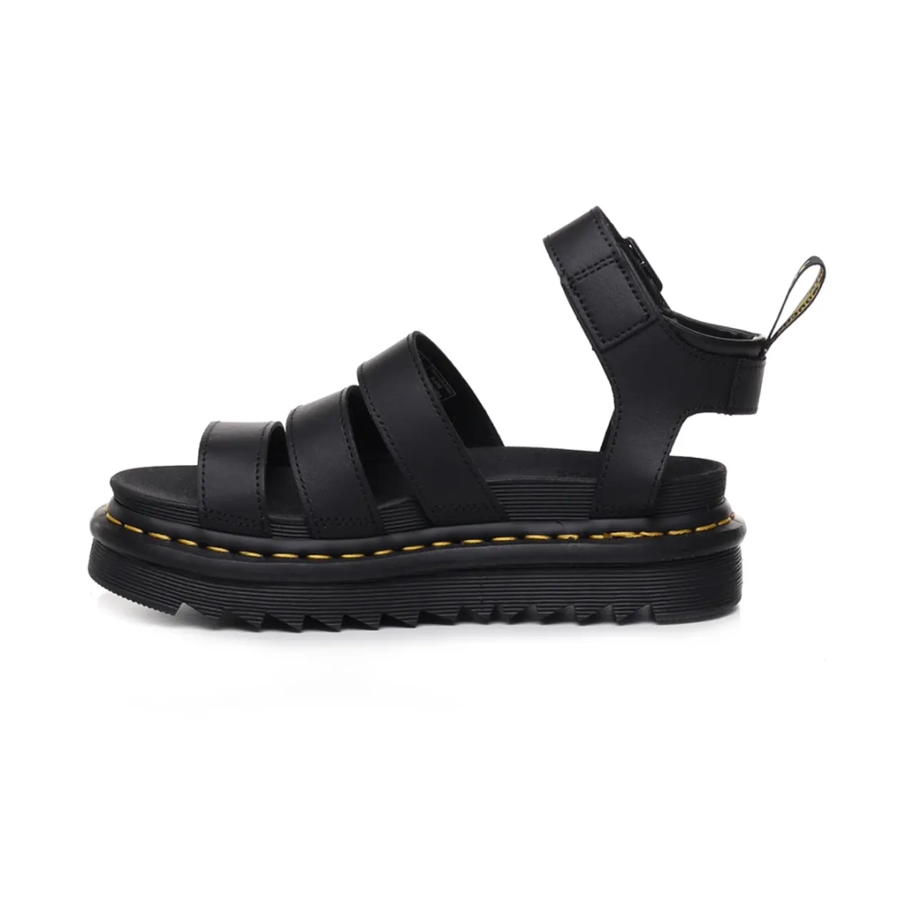 Dr. Martens , Black Leather Sandals with Adjustable Ankle Strap ,Black female, Sizes: