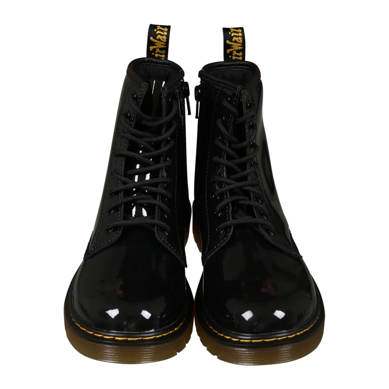 Dr. Martens , Black Patent Leather Biker Boots ,Black unisex, Sizes: