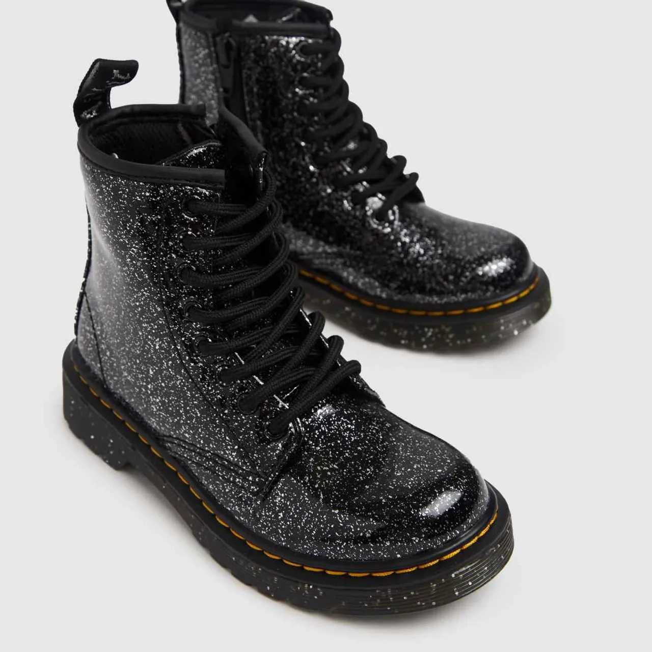 Dr Martens Black & Silver 1460 Cosmic Glitter Girls Junior Boots