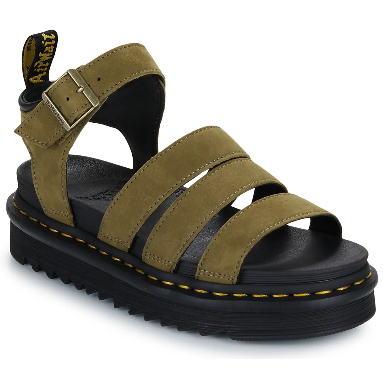 Dr. Martens  Blaire Muted Olive Tumbled Nubuck  women's Sandals in Kaki