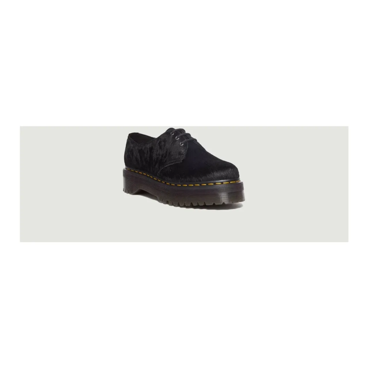 Dr. Martens , Classic Yellow Stitched Platform Shoes ,Black female, Sizes: