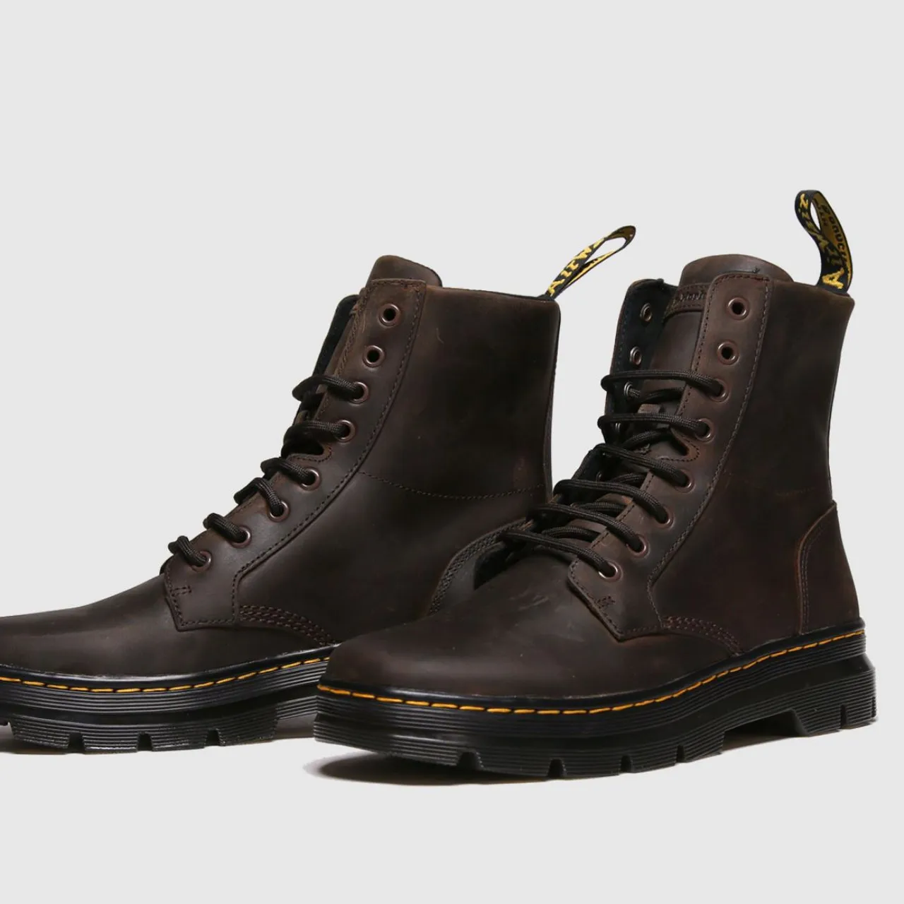 Dr Martens Combs Leather Boots In Brown