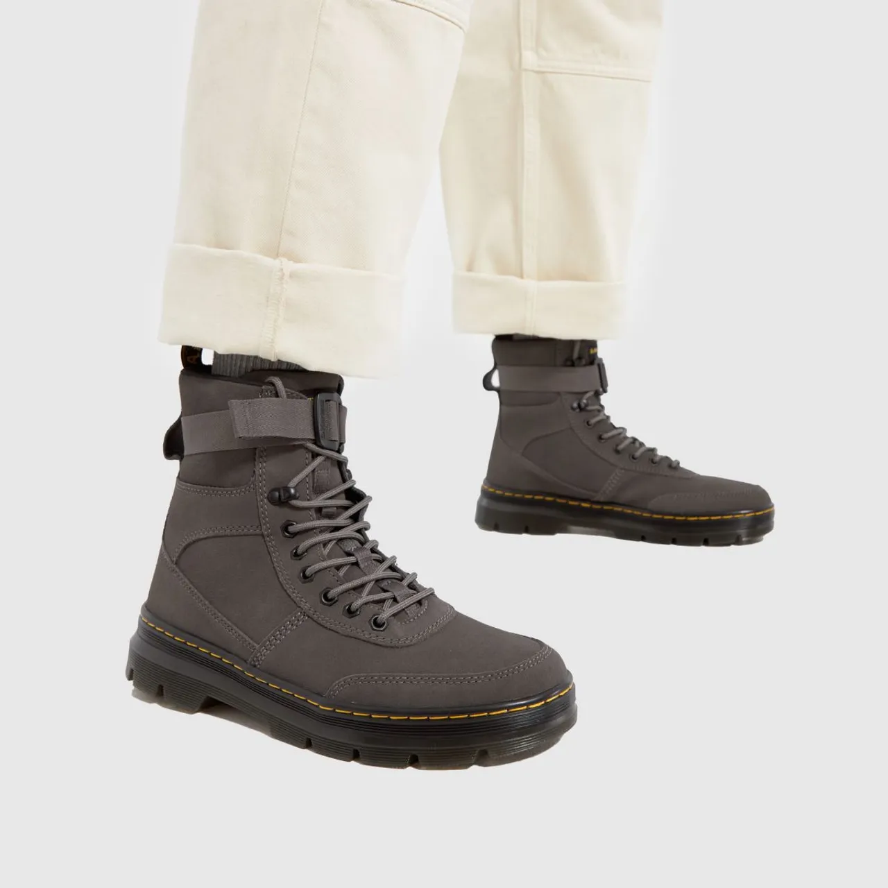 Dr Martens Combs Tech Suede Boots In Grey