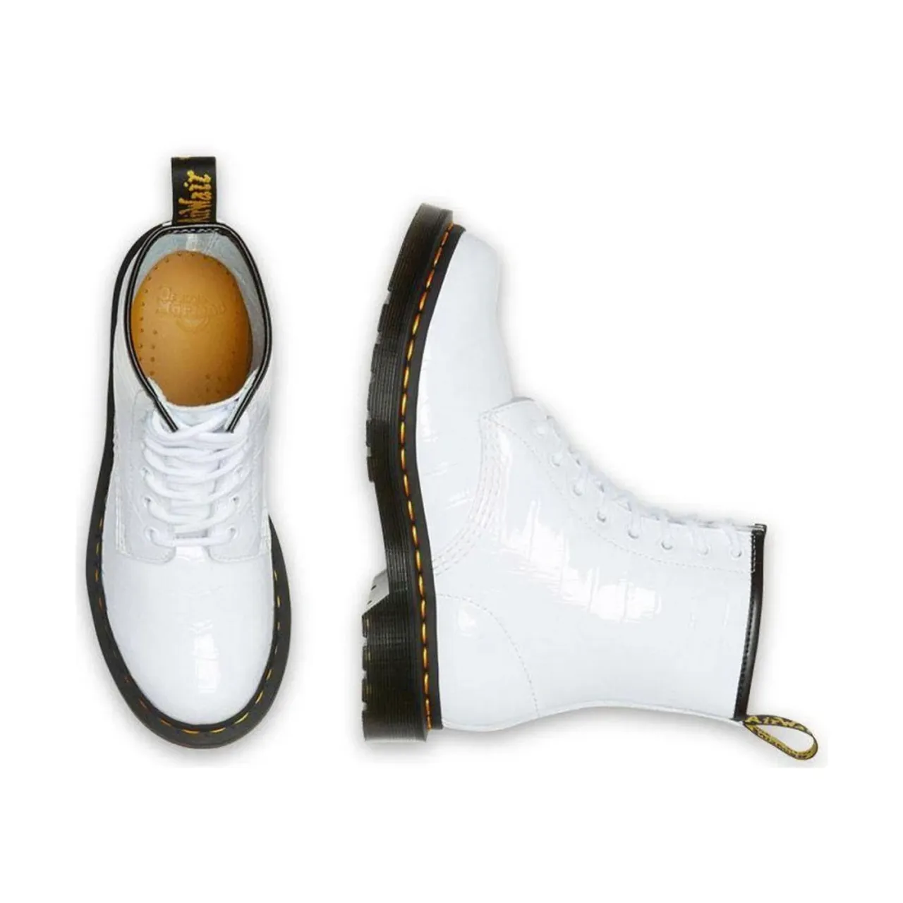 Dr. Martens , Croc Emboss Booties ,White female, Sizes: