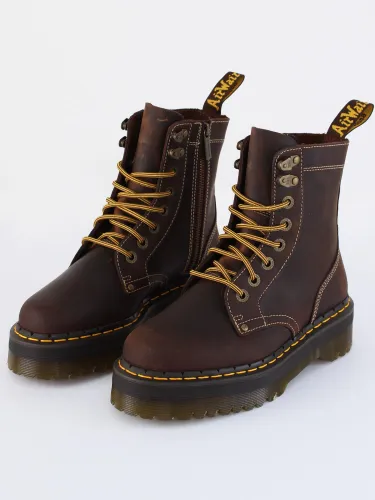 Dr Martens Dark Brown Jadon Boots Crazy Horse Leather Platforms