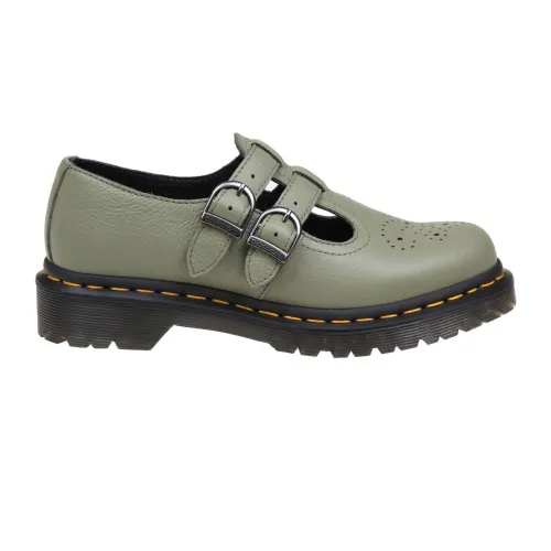 Dr. Martens , Dr. martens 8065 mary jane shoe in olive green leather ,Green female, Sizes: