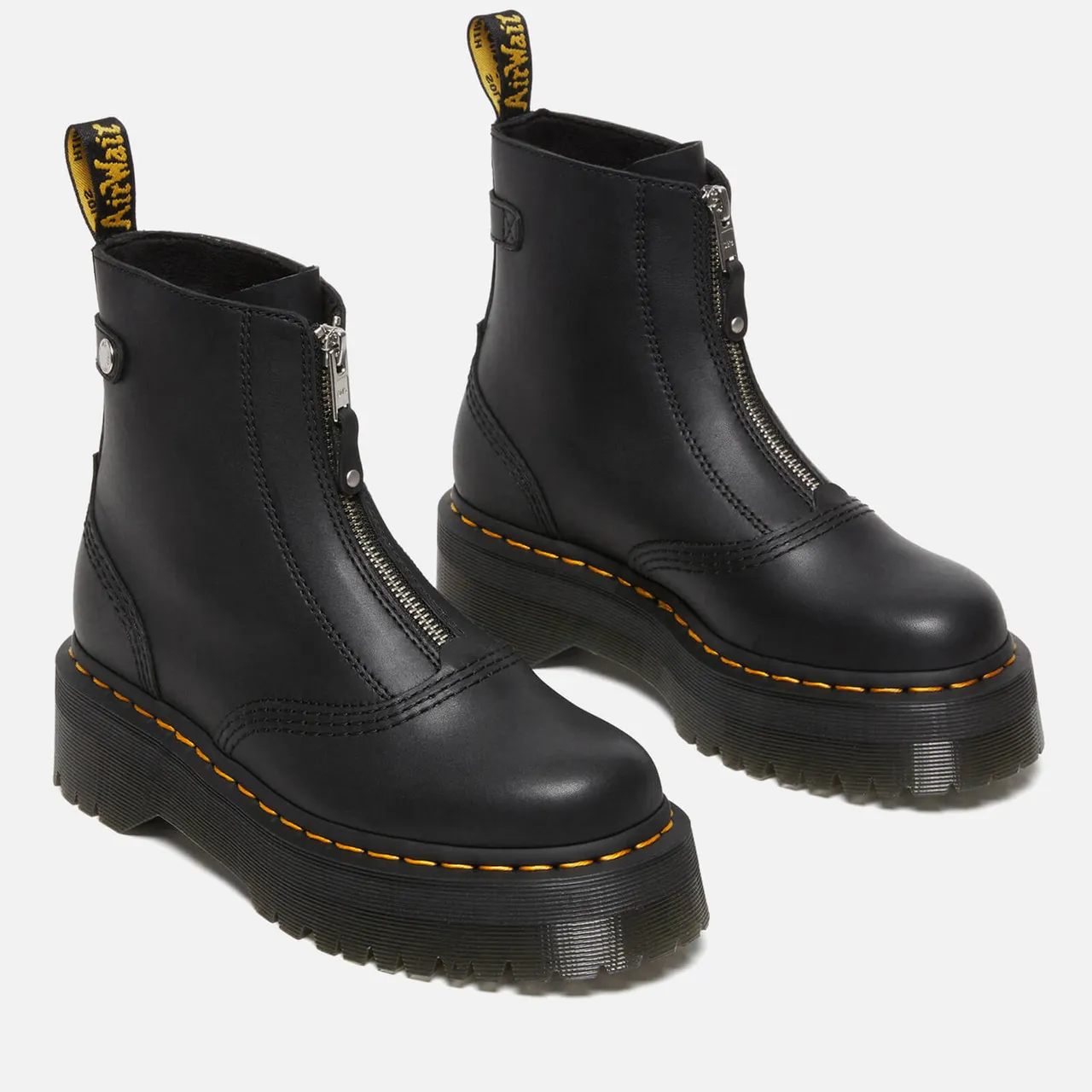 Dr. Martens Jetta Zip Front Leather Boots - UK