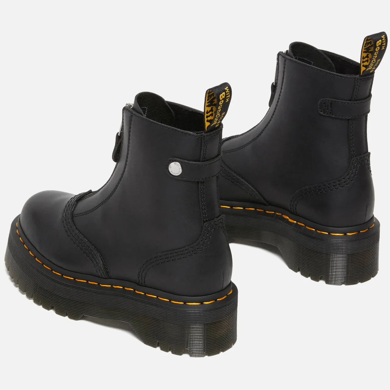 Dr. Martens Jetta Zip Front Leather Boots - UK