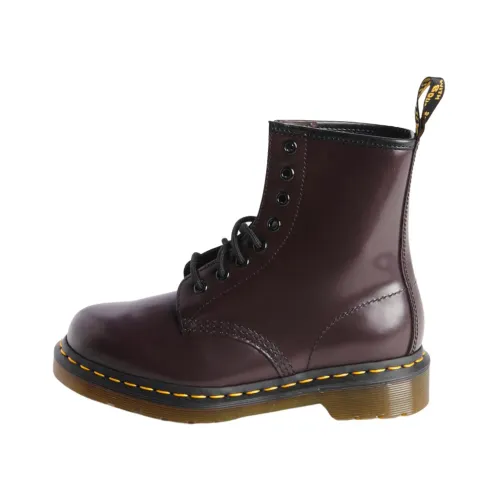 Dr. Martens , Leather Lace-Up Boots ,Purple female, Sizes: