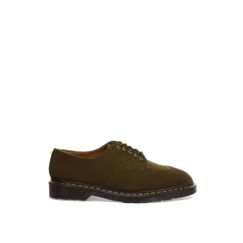 Dr. Martens , Olive Suede Lace-up Derby Shoes ,Green male, Sizes: