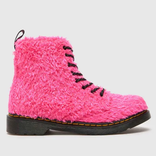 Dr Martens Pale Pink 1460 Pascal Tinsel Fur Girls Junior Boots