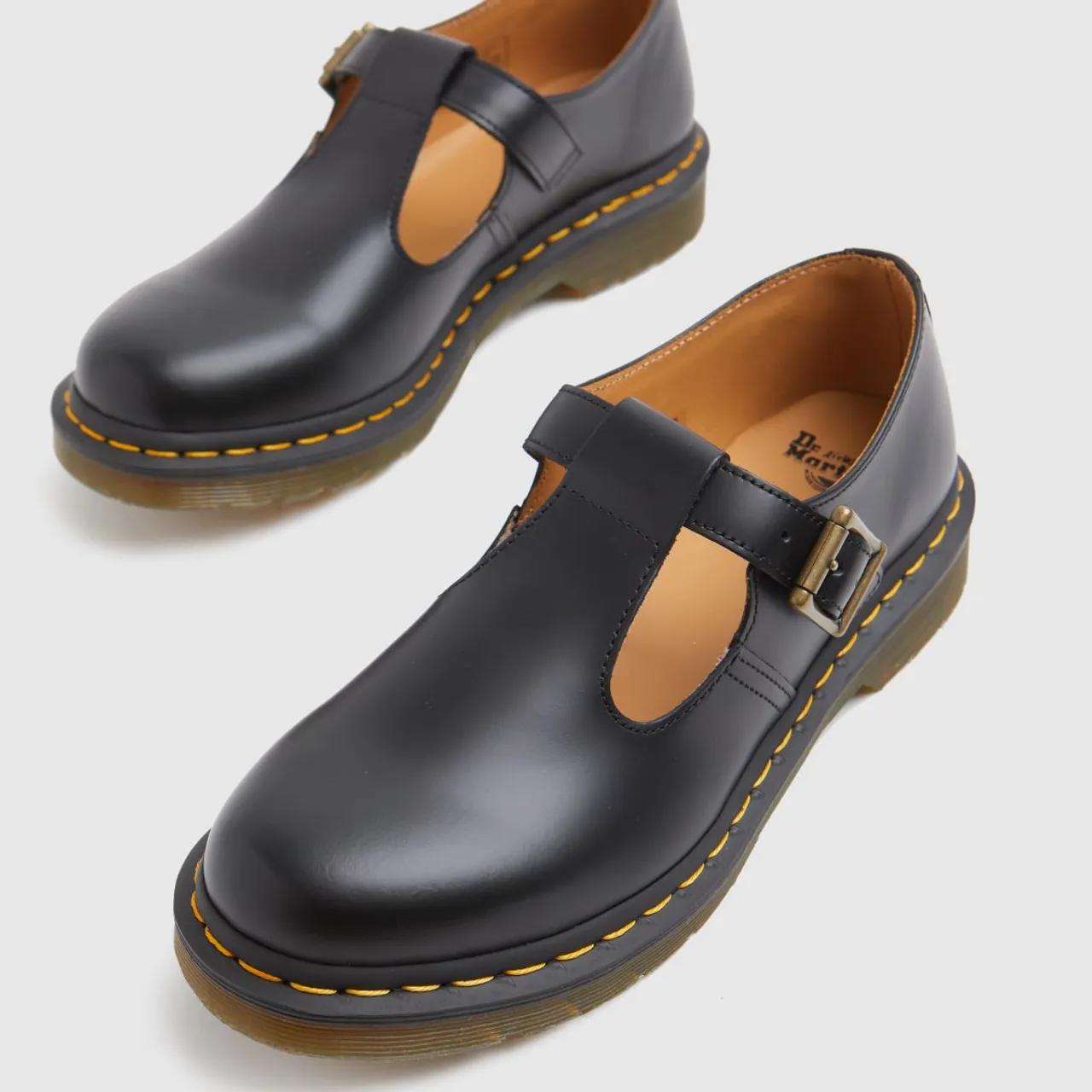 Dr Martens Polley Flat Shoes In Black