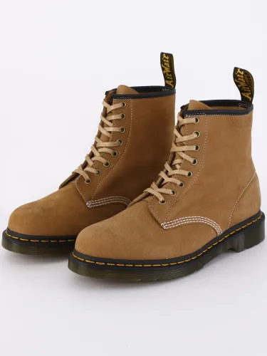 Dr Martens Savannah Tan — Tumbled Nubuck 1460 Leather Lace Up Boots