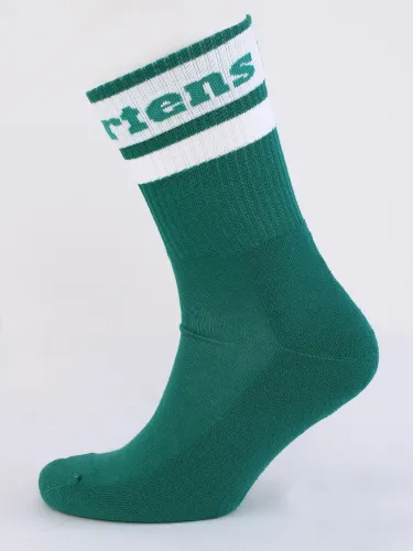 Dr Martens Teal Green Athletic Logo Organic Cotton Blend Socks