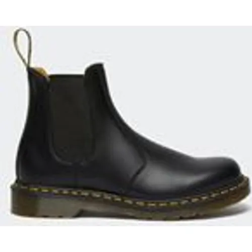 Dr. Martens Unisex 2976 Yellow Stitch Smooth Leather Chelsea Boot in Black