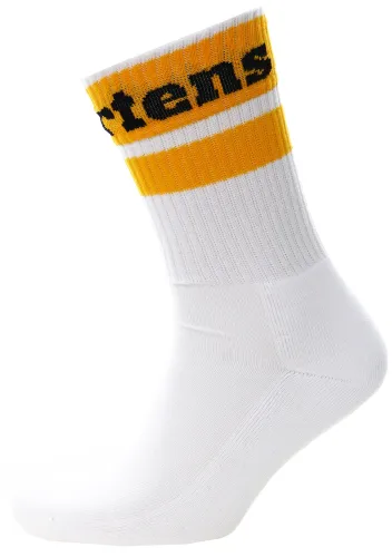 Dr Martens White/Yellow/Bk Socks