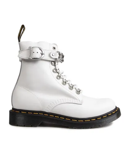 Dr Martens Womens 1460 Pascal Chain Boots - White Leather