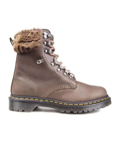 Dr Martens Womens 1460 Serena Collar Boots - Grey Leather