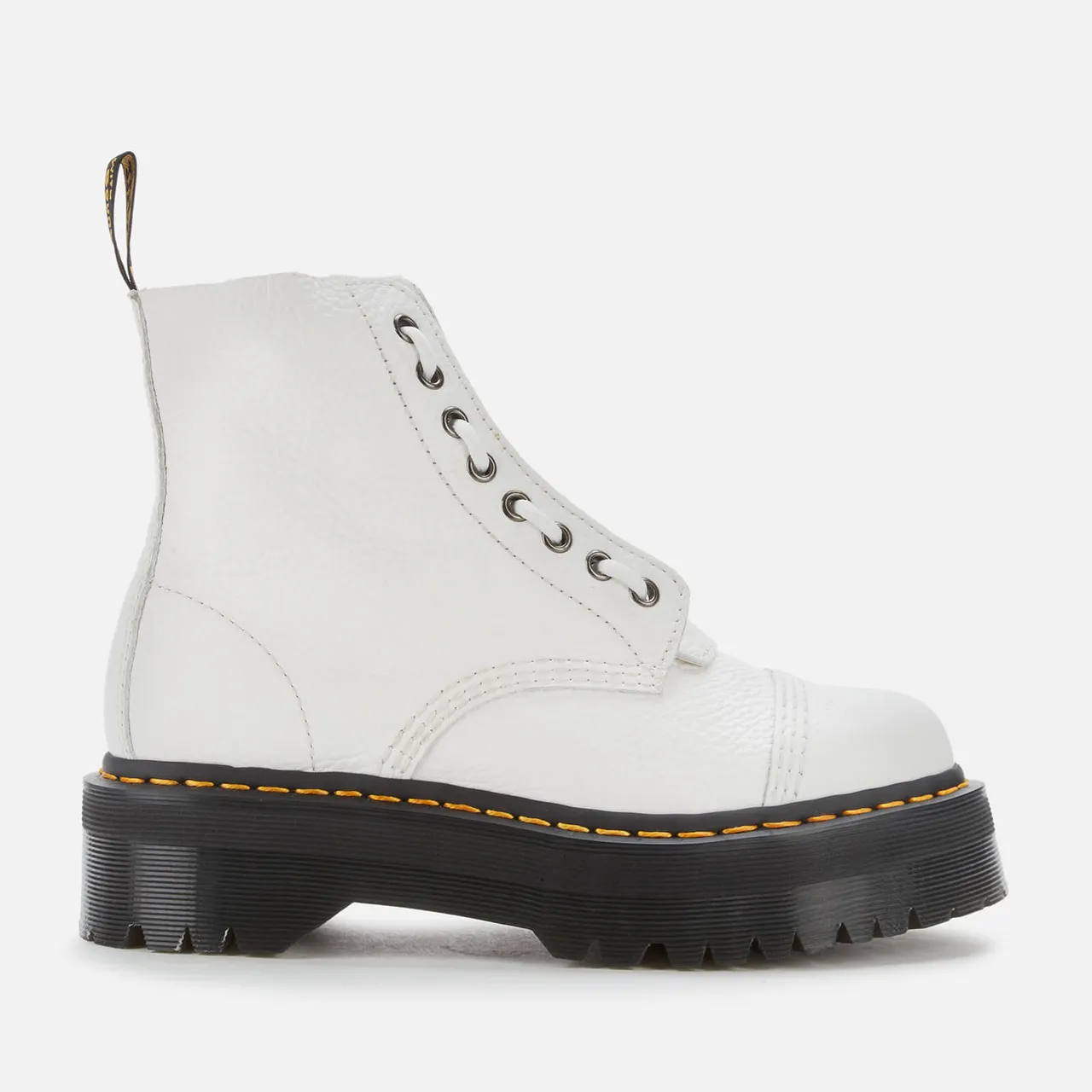 Dr. Martens Women's Sinclair Leather Zip Front Boots - White - UK